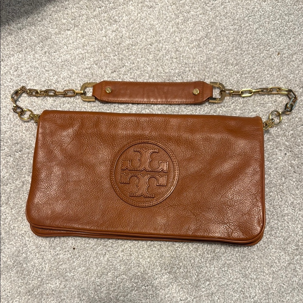 Tory Burch Brown Leather Clutch
